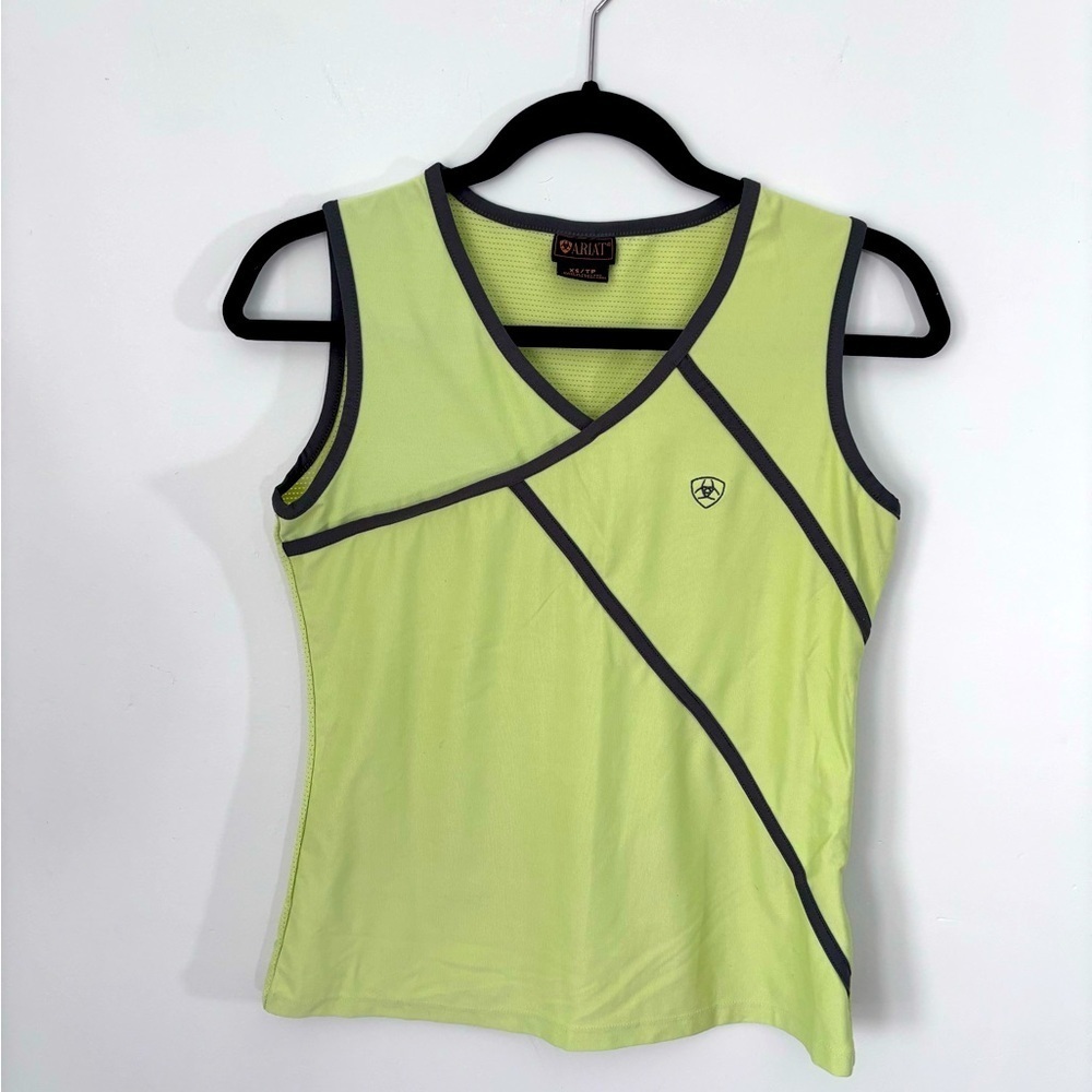 Ariat Tank Top Green/Grey Pullover Comfort Sleeveless Performance Size XS